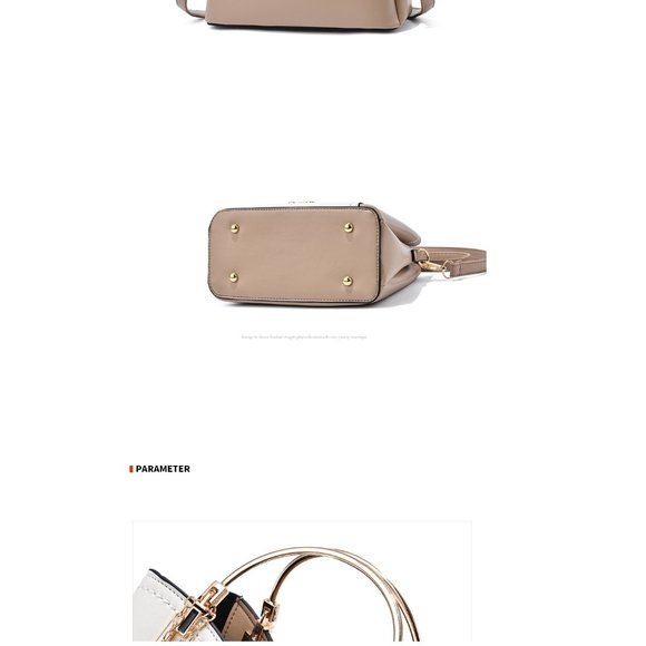 Yellow & Beige Leather Handbag with Shoulder Strap Stylish & Functional 5 Pocket - Picture 5 of 8